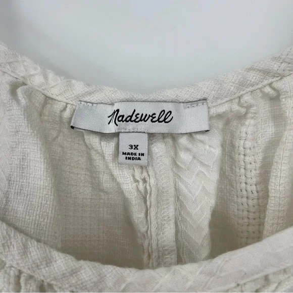 Madewell Lightestspun Tie-Strap Ruffle-Hem Cover-Up Dress White 3X - Picture 4 of 7